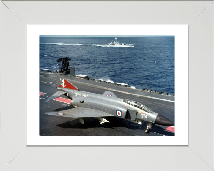 Phantom FG.1 Jet On A Flight Deck Photo Print - Royal Navy Aircraft Hampshire Prints 10 x 8 White Frame Yes