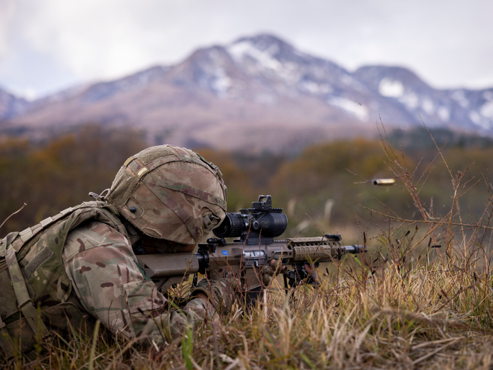 British Army Soldier Firing a L129A1 sharpshooter rifle Photo Print Wall Art Military Decor Posters, Prints, & Visual Artwork Hampshire Prints 6 x 4 No Frame No