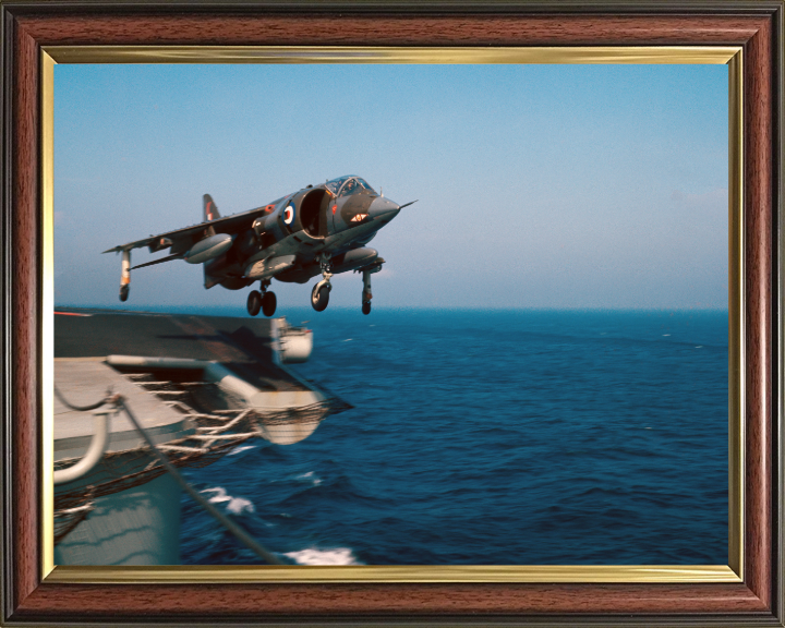 Harrier FA2 GR1 Aircraft Carrier Takeoff Photo Print - Royal Navy Aircraft Hampshire Prints 10 x 8 Classic Frame No