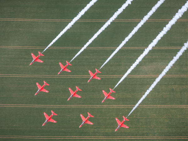 RAF Red Arrows Diamond Nine Waddington Practice April 2024