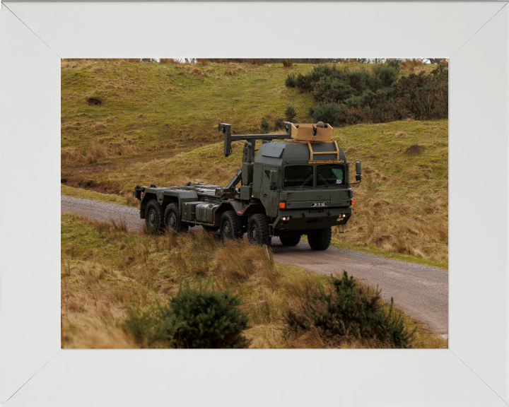 Enhanced Pallet Load System Photo Print - British Army Vehicle Hampshire Prints 10 x 8 White Frame No