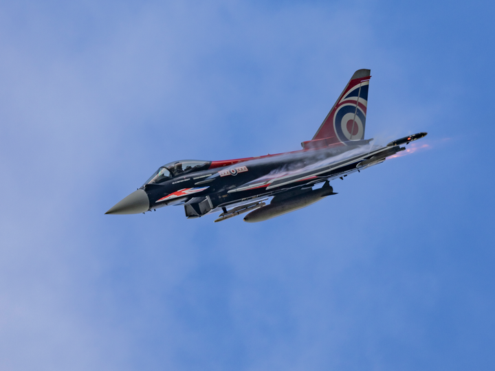 RAF Typhoon Union Jack paintwork in flight Photo Print - Royal Air Force Aircraft Hampshire Prints 6 x 4 No Frame No