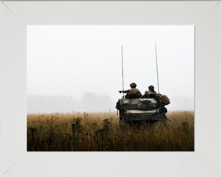 Scimitar Vehicle Photo Print - British Army Vehicle Hampshire Prints 10 x 8 White Frame No