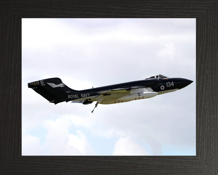 DeHavilland Sea Vixen Jet in flight Photo Print - Royal Navy Aircraft Hampshire Prints 10 x 8 Black Frame No
