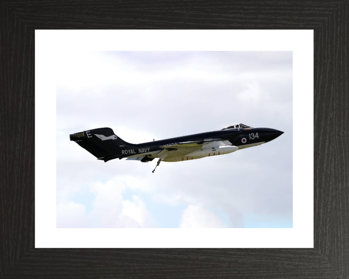 DeHavilland Sea Vixen Jet in flight Photo Print - Royal Navy Aircraft Hampshire Prints 10 x 8 Black Frame Yes