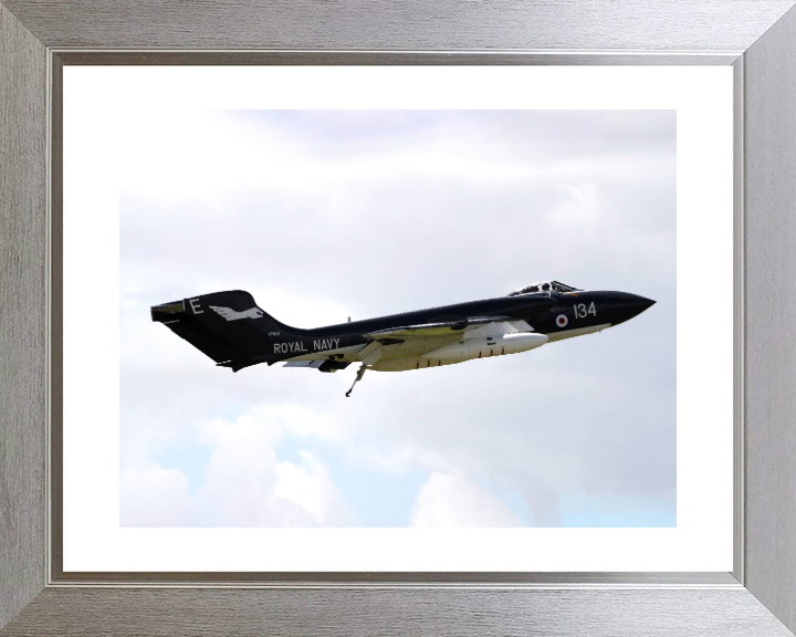 DeHavilland Sea Vixen Jet in flight Photo Print - Royal Navy Aircraft Hampshire Prints 10 x 8 Silver Frame Yes