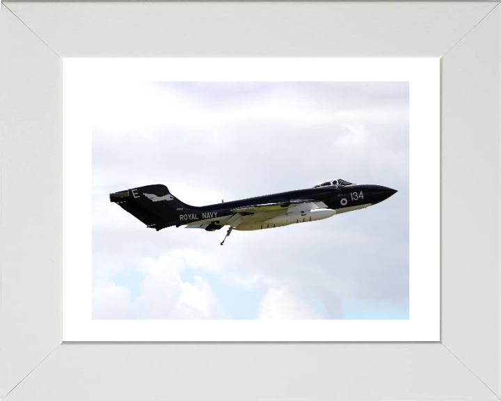 DeHavilland Sea Vixen Jet in flight Photo Print - Royal Navy Aircraft Hampshire Prints 10 x 8 White Frame Yes