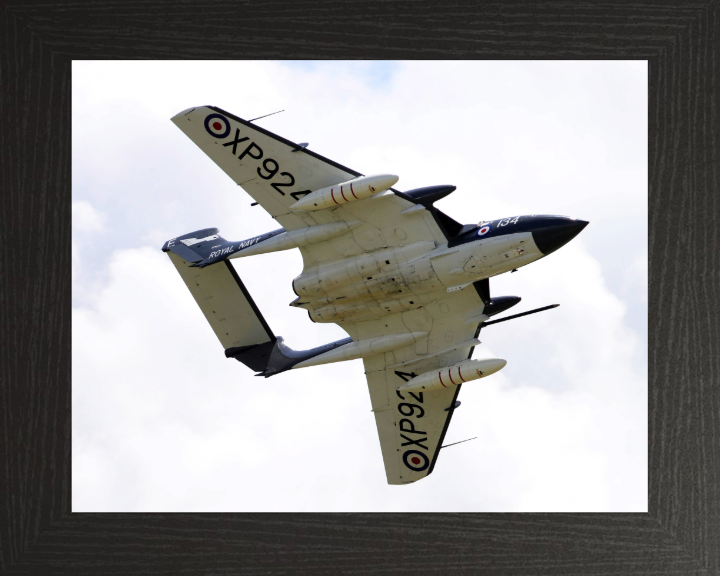 DeHavilland Sea Vixen in Flight Photo Print - Royal Navy Aircraft Hampshire Prints 10 x 8 Black Frame No