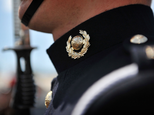 Royal Marines Passing Out Parade Collar Badge Lympstone July 2011