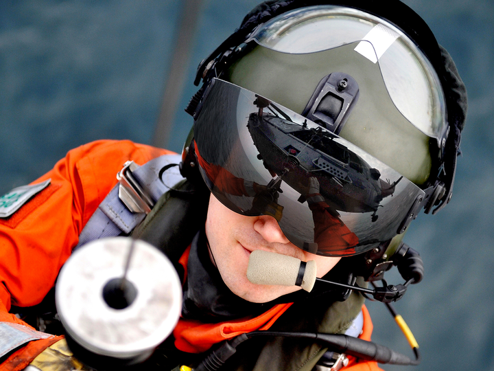 Royal Navy 771 NAS Winchman Visor Reflection c2012