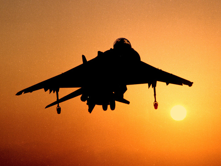 Harrier GR7 Silhouette at Sunset Photo Print - Royal Navy Aircraft Hampshire Prints 6 x 4 No Frame No