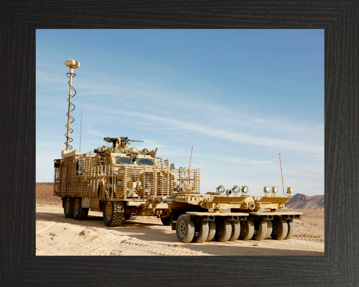 Mastiff fitted with Choker Mine Rollers Photo Print - British Army Vehicle Hampshire Prints 10 x 8 Black Frame No