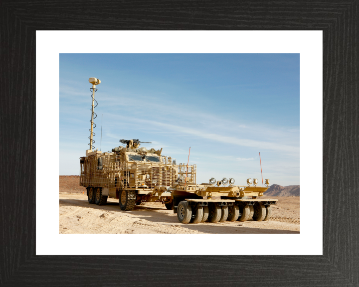 Mastiff fitted with Choker Mine Rollers Photo Print - British Army Vehicle Hampshire Prints 10 x 8 Black Frame Yes