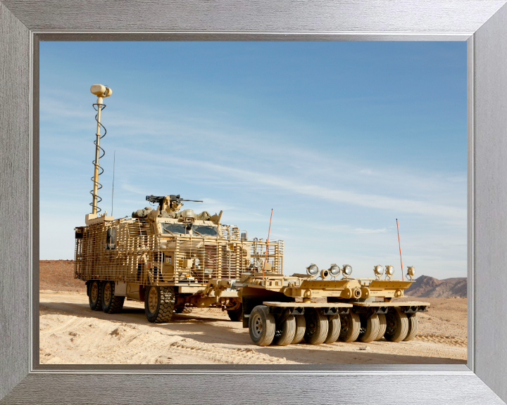 Mastiff fitted with Choker Mine Rollers Photo Print - British Army Vehicle Hampshire Prints 10 x 8 Silver Frame No