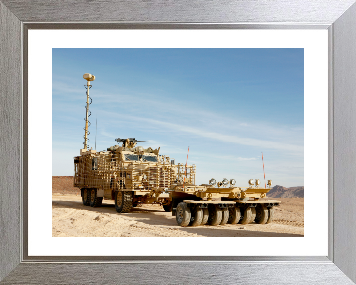 Mastiff fitted with Choker Mine Rollers Photo Print - British Army Vehicle Hampshire Prints 10 x 8 Silver Frame Yes