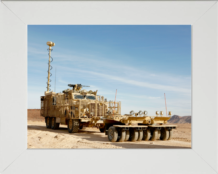 Mastiff fitted with Choker Mine Rollers Photo Print - British Army Vehicle Hampshire Prints 10 x 8 White Frame No