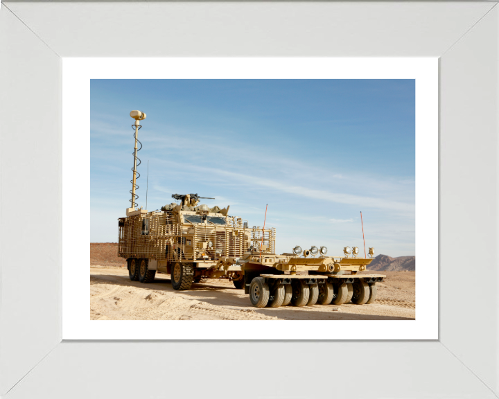 Mastiff fitted with Choker Mine Rollers Photo Print - British Army Vehicle Hampshire Prints 10 x 8 White Frame Yes