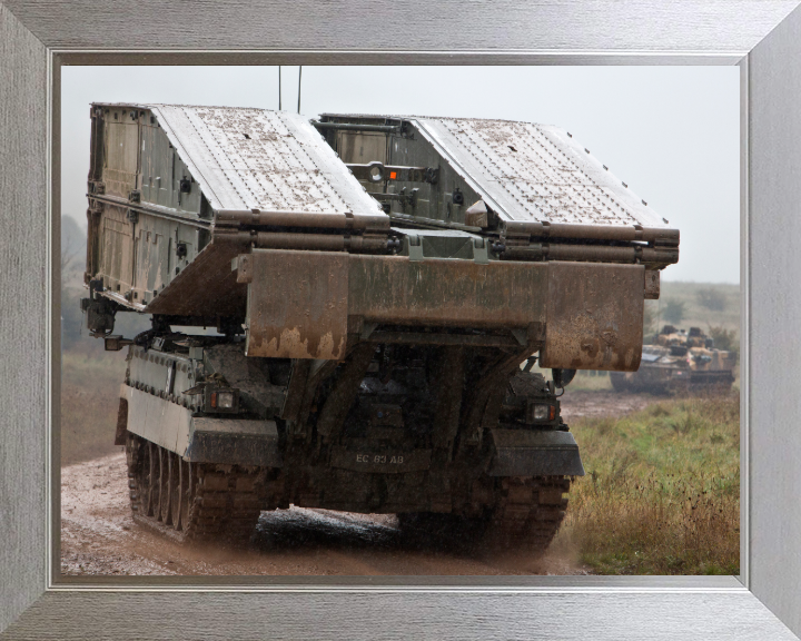 Titan Armoured Vehicle Launcher Bridge Photo Print - British Army Vehicle Hampshire Prints 10 x 8 Silver Frame No