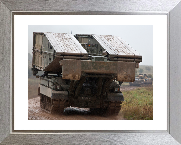 Titan Armoured Vehicle Launcher Bridge Photo Print - British Army Vehicle Hampshire Prints 10 x 8 Silver Frame Yes