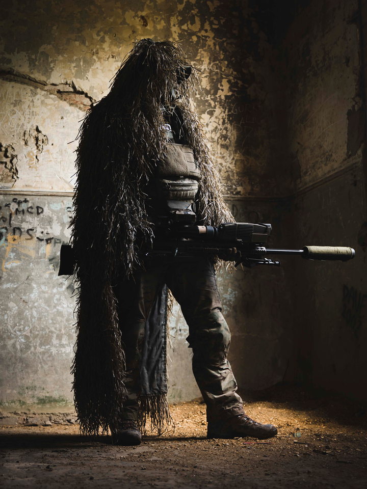 British Army Sniper in a Ghillie suit Photo Print Wall Art Military Decor Poster Posters, Prints, & Visual Artwork Hampshire Prints 6 x 4 No Frame No
