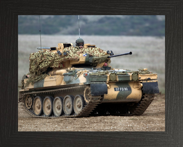 Scimitar Light Tank Photo Print - British Army Hampshire Prints 10 x 8 Black Frame No