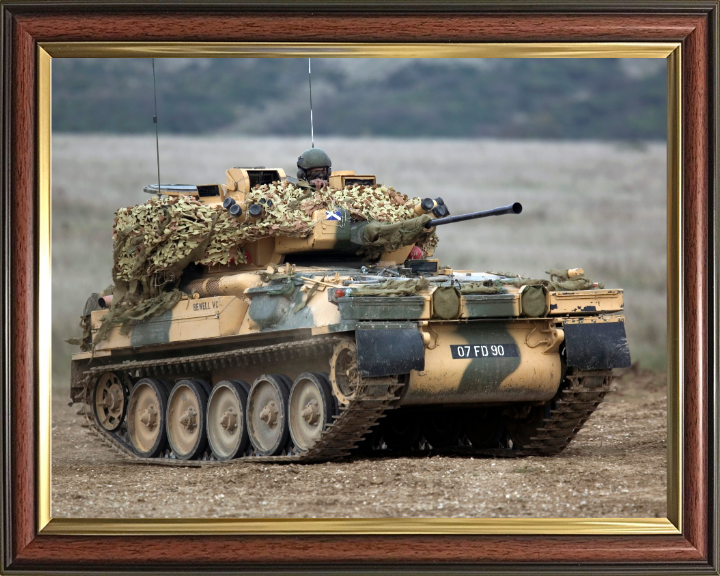 Scimitar Light Tank Photo Print - British Army Hampshire Prints 10 x 8 Classic Frame No