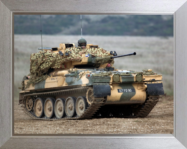 Scimitar Light Tank Photo Print - British Army Hampshire Prints 10 x 8 Silver Frame No