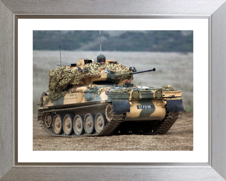 Scimitar Light Tank Photo Print - British Army Hampshire Prints 10 x 8 Silver Frame Yes
