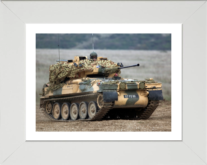 Scimitar Light Tank Photo Print - British Army Hampshire Prints 10 x 8 White Frame Yes