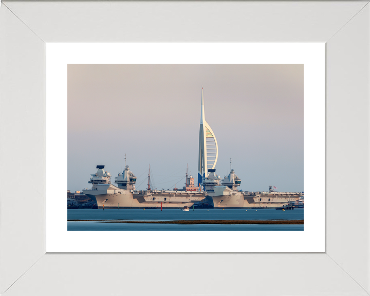 HMS Prince of Wales R09 and HMS Queen Elizabeth R08 Queen Elizabeth Class Aircraft Carriers April 2021 Photo Print - Posters, Prints, & Visual Artwork - by Hampshire Prints (image 4 of 9)