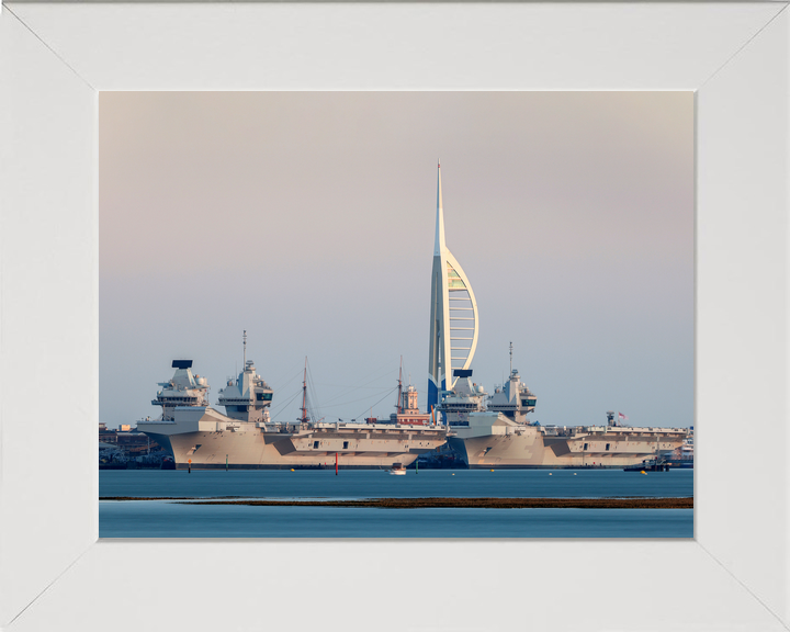 HMS Prince of Wales R09 and HMS Queen Elizabeth R08 Queen Elizabeth Class Aircraft Carriers April 2021 Photo Print - Posters, Prints, & Visual Artwork - by Hampshire Prints (image 5 of 9)