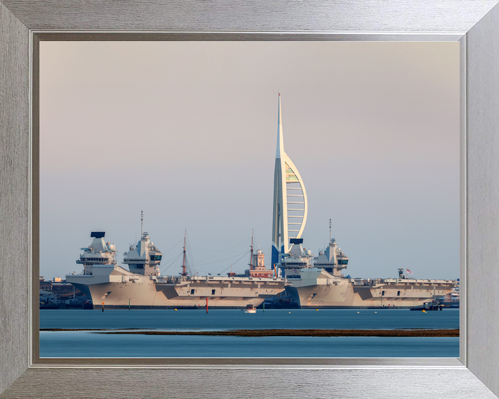 HMS Prince of Wales R09 and HMS Queen Elizabeth R08 Queen Elizabeth Class Aircraft Carriers April 2021 Photo Print - Posters, Prints, & Visual Artwork - by Hampshire Prints (image 7 of 9)
