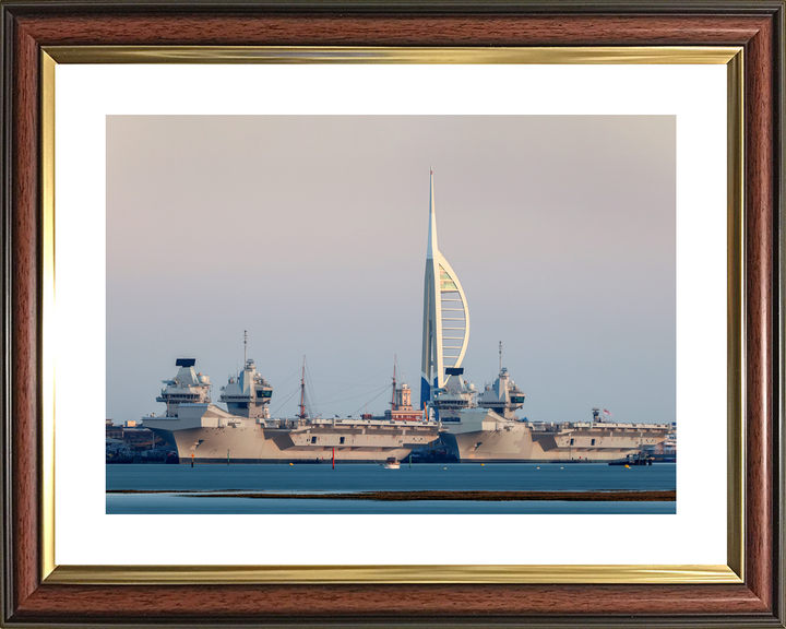 HMS Prince of Wales R09 and HMS Queen Elizabeth R08 Queen Elizabeth Class Aircraft Carriers April 2021 Photo Print - Posters, Prints, & Visual Artwork - by Hampshire Prints (image 8 of 9)