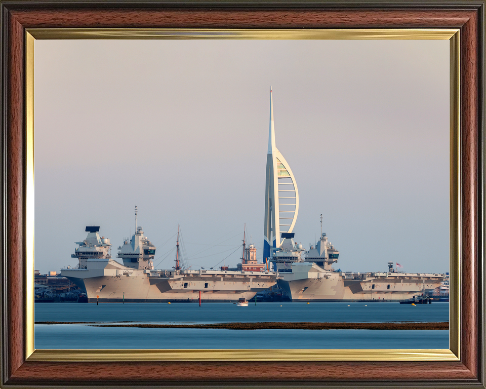 HMS Prince of Wales R09 and HMS Queen Elizabeth R08 Queen Elizabeth Class Aircraft Carriers April 2021 Photo Print - Posters, Prints, & Visual Artwork - by Hampshire Prints (image 9 of 9)