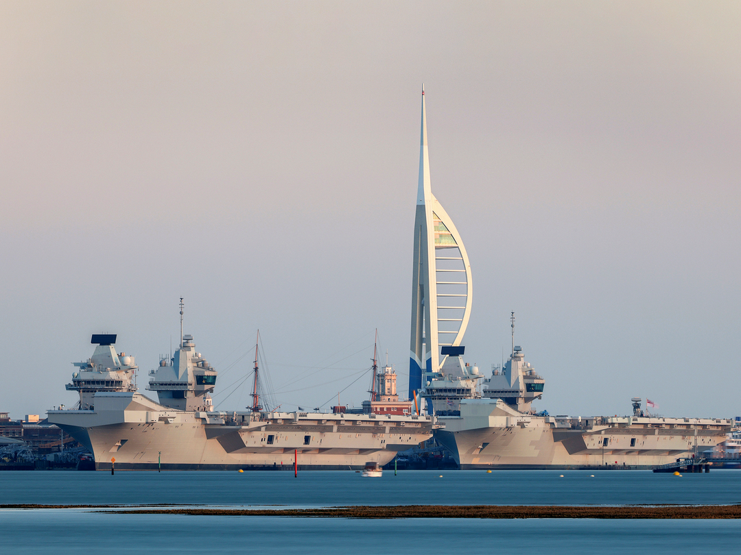 HMS Prince of Wales R09 and HMS Queen Elizabeth R08 Queen Elizabeth Class Aircraft Carriers April 2021 Photo Print - Posters, Prints, & Visual Artwork - by Hampshire Prints (image 1 of 9)