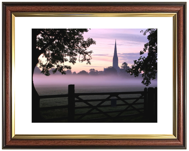 misty sunrise at salisbury cathederal in wiltshire Photo Print - Canvas - Framed Photo Print - Hampshire Prints