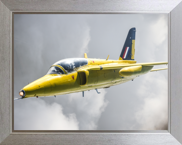 RAF Folland Gnat in flight Photo Print - Royal Air Force Aircraft Hampshire Prints 10 x 8 Silver Frame No