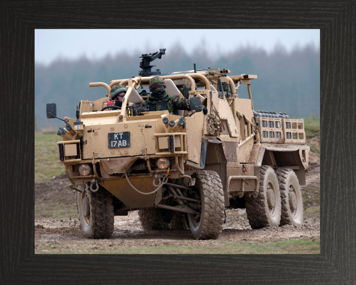 Coyote Armoured vehicle Photo Print - British Army Vehicle Hampshire Prints 10 x 8 Black Frame No
