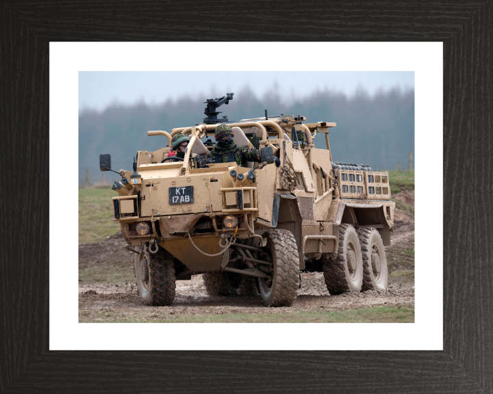 Coyote Armoured vehicle Photo Print - British Army Vehicle Hampshire Prints 10 x 8 Black Frame Yes