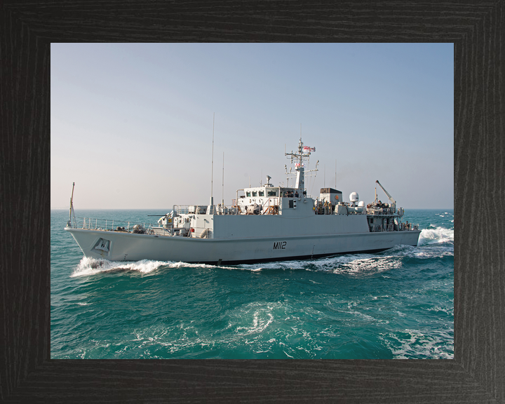 HMS Shoreham M112 Sandown Class Minehunter January 2021 Port Bow View at Sea Photo Print - Posters, Prints, & Visual Artwork - by Hampshire Prints (image 3 of 9)