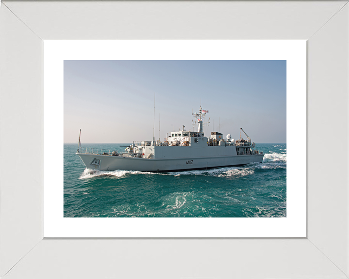 HMS Shoreham M112 Sandown Class Minehunter January 2021 Port Bow View at Sea Photo Print - Posters, Prints, & Visual Artwork - by Hampshire Prints (image 4 of 9)