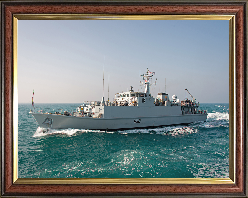 HMS Shoreham M112 Sandown Class Minehunter January 2021 Port Bow View at Sea Photo Print - Posters, Prints, & Visual Artwork - by Hampshire Prints (image 9 of 9)