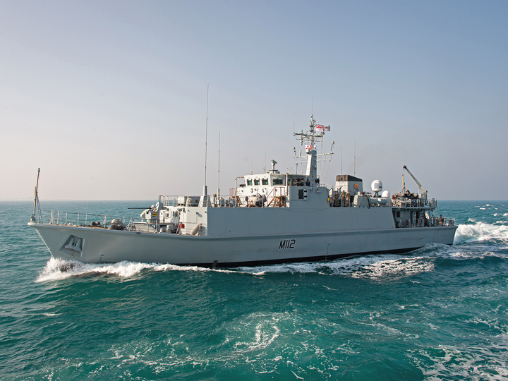 HMS Shoreham M112 Sandown Class Minehunter January 2021 Port Bow View at Sea Photo Print - Posters, Prints, & Visual Artwork - by Hampshire Prints (image 1 of 9)