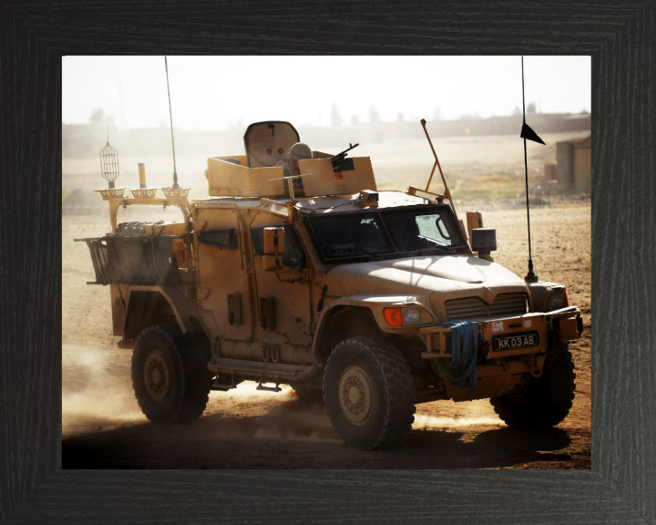 Protected Highly Mobile Tactical Support Vehicle Photo Print - British Army Hampshire Prints 10 x 8 Black Frame No