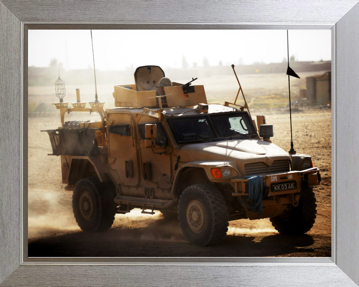 Protected Highly Mobile Tactical Support Vehicle Photo Print - British Army Hampshire Prints 10 x 8 Silver Frame No
