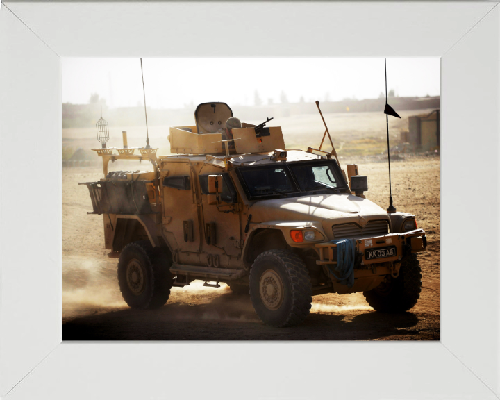 Protected Highly Mobile Tactical Support Vehicle Photo Print - British Army Hampshire Prints 10 x 8 White Frame No