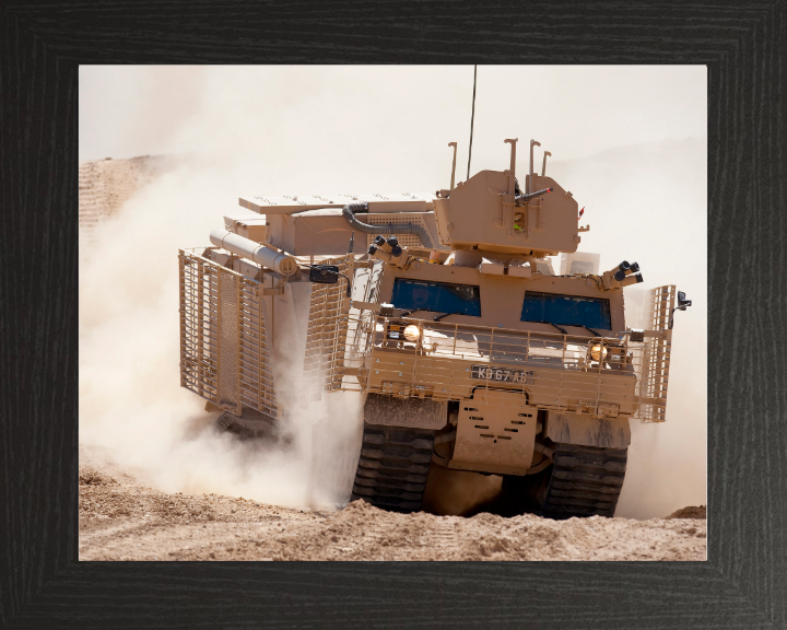 Warthog Armoured vehicle Photo Print - British Army Vehicle Hampshire Prints 10 x 8 Black Frame No