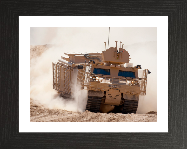 Warthog Armoured vehicle Photo Print - British Army Vehicle Hampshire Prints 10 x 8 Black Frame Yes