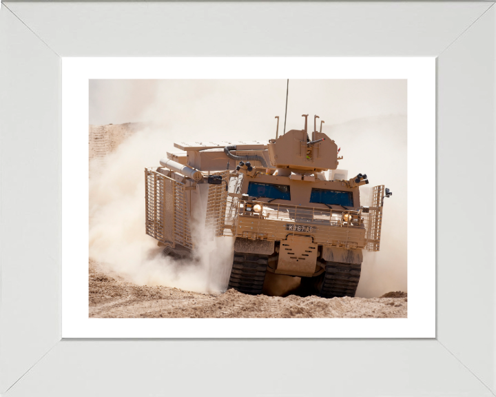 Warthog Armoured vehicle Photo Print - British Army Vehicle Hampshire Prints 10 x 8 White Frame Yes