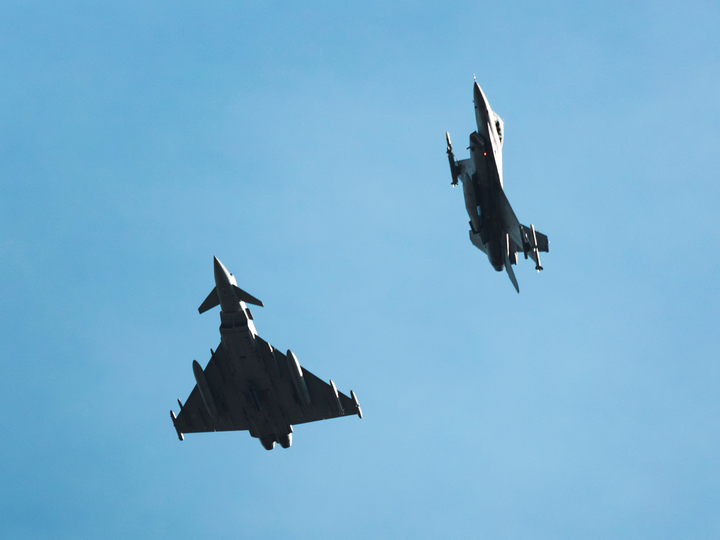 RAF Typhoon and F-16 Jets Royal Air Force Aircraft Wall Art Aviation Decor Poster Posters, Prints, & Visual Artwork Hampshire Prints 6 x 4 No Frame No